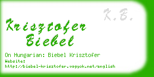 krisztofer biebel business card